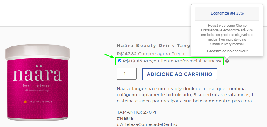 Preço Cliente Preferencial da Jeunesse